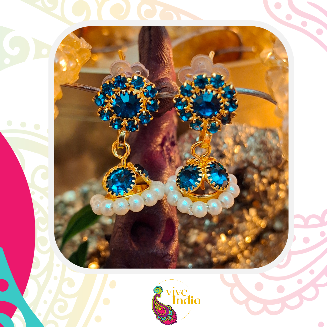 Aros Jumkas pequeños-dorado con piedritas