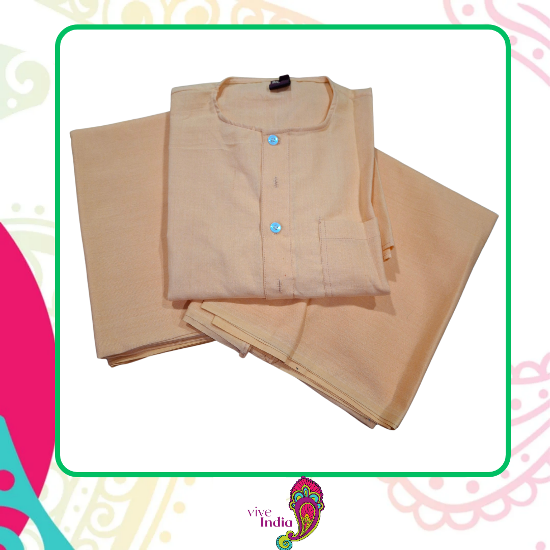 Set de Sanyas manga corta y larga- Kurta, Dothi y Topi