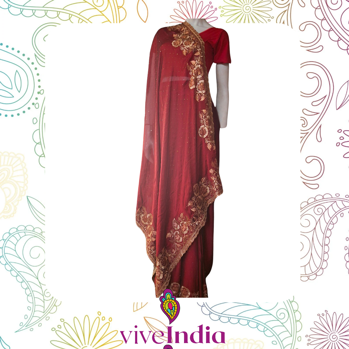 Designer Bollywood Sari Nozze Donna Kanchipuram Stile Arte Seta Sari - Foto 4