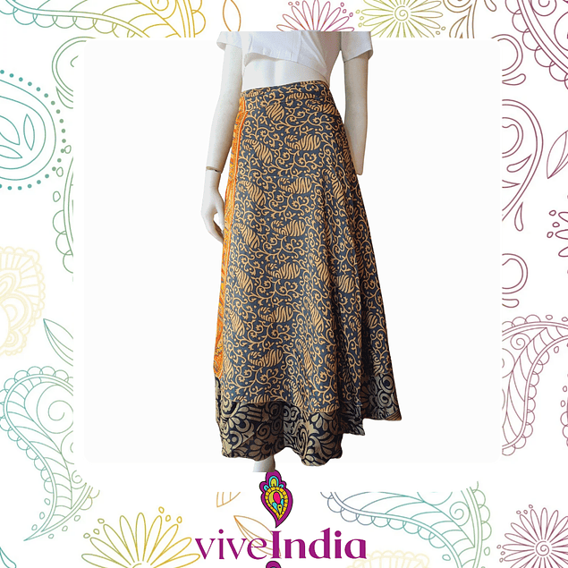 falda mágica - larga - tonos azules, verdes, terreos.