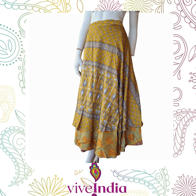 falda mágica - larga - tonos azules, verdes, terreos.