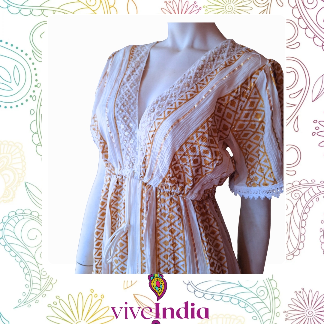 Vestido largo unitalla-algodón