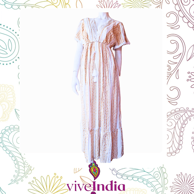 Vestido largo unitalla-algodón