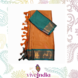 Sari de seda suave con bordados