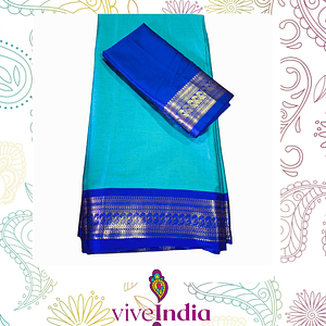 Sari de seda suave con bordados