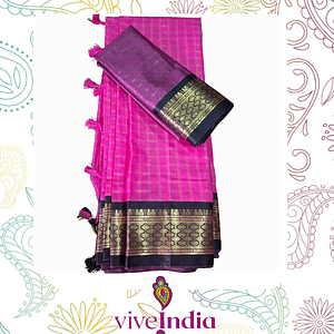 Sari de seda suave con bordados