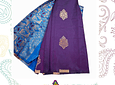 Sari diseño Banarasi - Púrpura y calipso