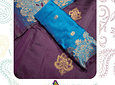 Sari diseño Banarasi - Púrpura y calipso