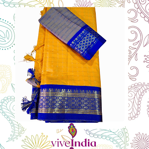 Sari de seda suave con bordados