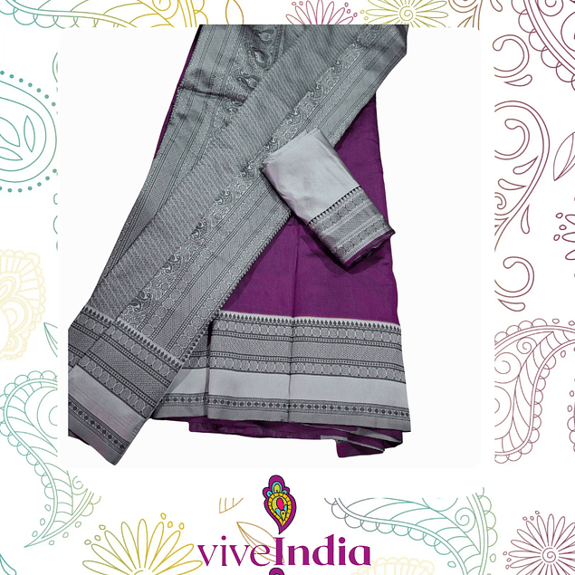 Sari diseño banarasi- liso tonos mate