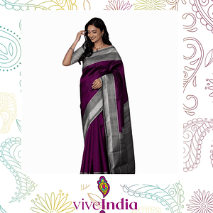 Sari diseño banarasi- liso tonos mate