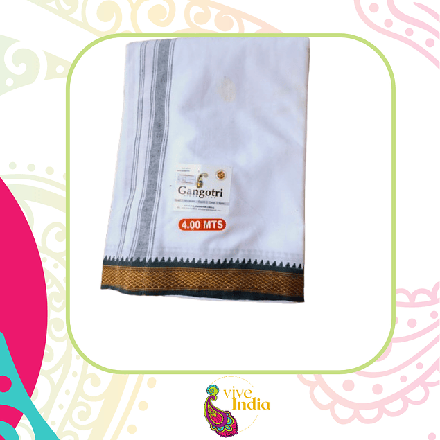 Dhoti de algodón - doble borde