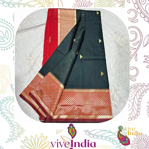 Sari diseño banarasi - verde oscuro