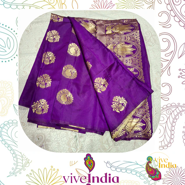 Sari diseño Banarasi - Púrpura 