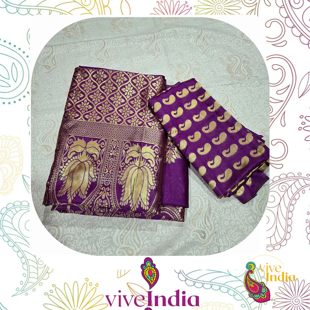 Sari diseño Banarasi - Púrpura 