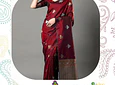 Sari diseño Banarasi - Burdeo