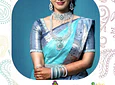 Sari diseño baranasi - celeste  