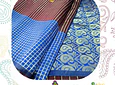 Sari diseño baranasi - púrpura con líneas plateadas