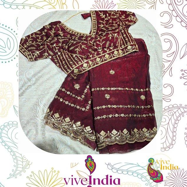Sari para Matrimonio-con Choli talla "M"