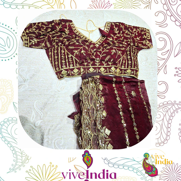 Sari para Matrimonio-con Choli talla "M"
