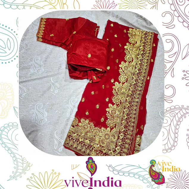 Sari para Matrimonio-con Choli talla "M"