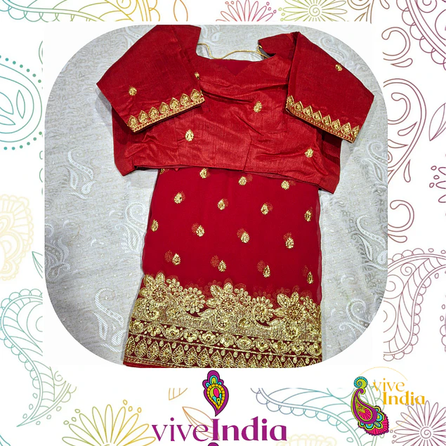 Sari para Matrimonio-con Choli talla "M"