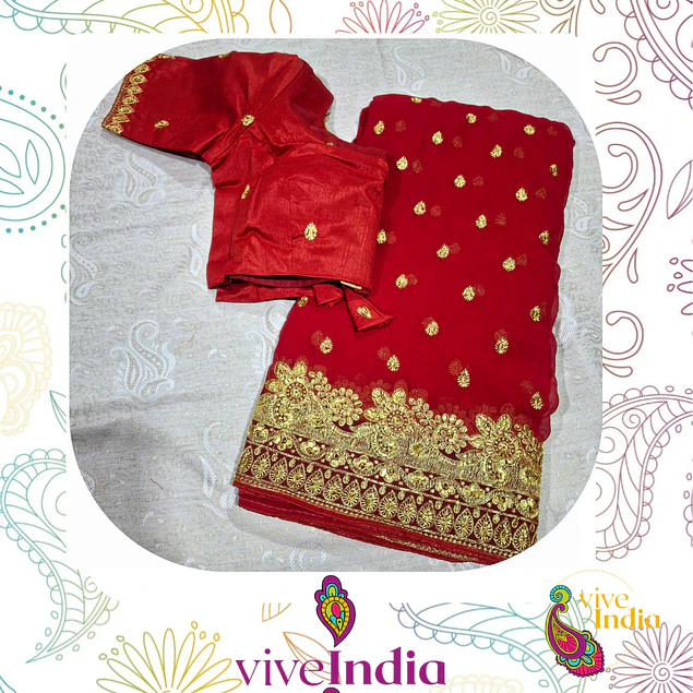 Sari para Matrimonio-con Choli talla "M"