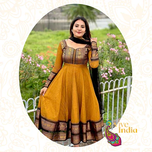 Vestido tipo anarkali + Velo - talla "M"