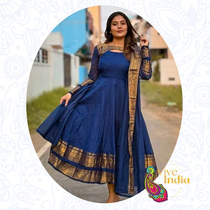 Vestido tipo anarkali + Velo - talla "M"