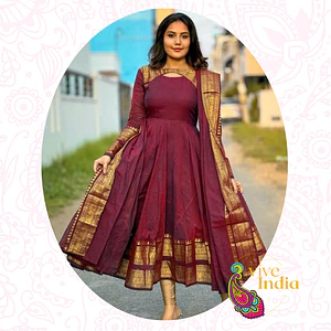 Vestido tipo anarkali + Velo - talla "M"
