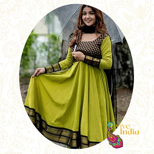 Vestido tipo anarkali + Velo - talla "M"
