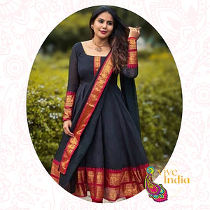 Vestido tipo anarkali + Velo - talla "M"