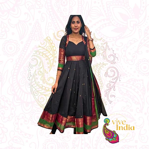 Vestido tipo anarkali + Velo - talla "M"