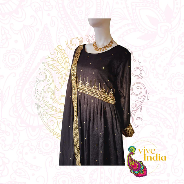 Vestido tipo anarkali + Velo - talla "M"