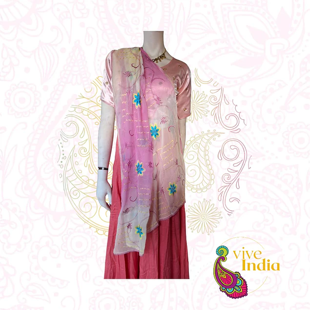 Dupatta con bordado 