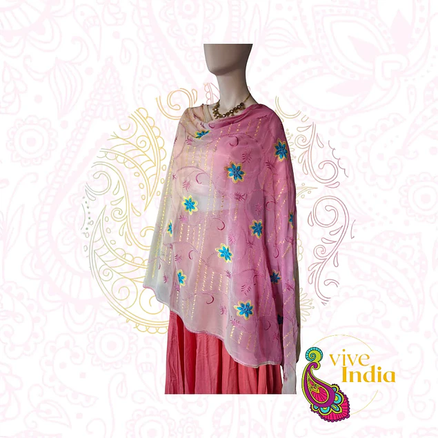 Dupatta con bordado 