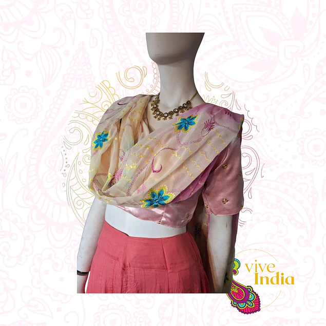 Dupatta con bordado 