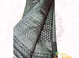 Sari diseño banarasi - color negro con bordados gris plateado