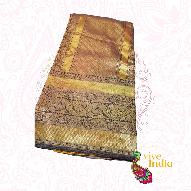 Sari diseño banarasi - Amarillo mostaza