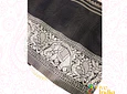Sari diseño banarasi - Negro con blanco