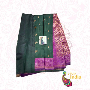 Sari diseño banarasi - verde esmeralda