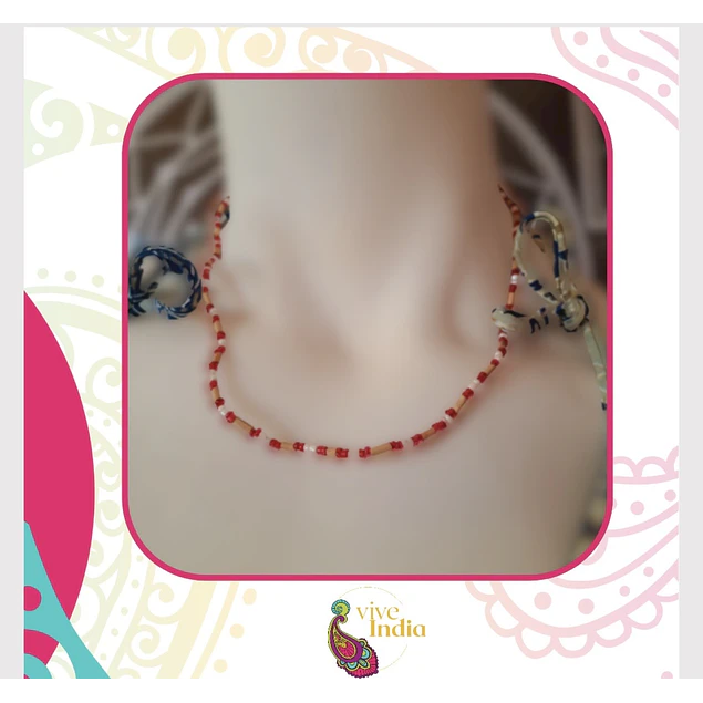 Collar Tulsi con mostacillas - 1 vuelta