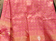 Sari Rosa Magenta con Patrón Geométrico