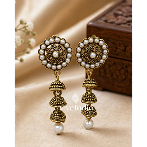 Aros colgantes con jumkas colgantes