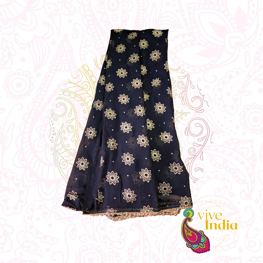 Dupata estampada negro con dorado