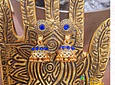 Aros - dorado con piedra azul