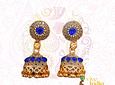 Aros - dorado con piedra azul