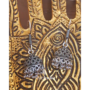 Aros jumkas chicas-perlitas plateadas