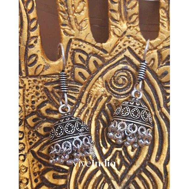 Aros jumkas chicas-perlitas plateadas