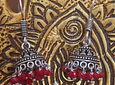 Aros jumkas chicas-perlitas rojas